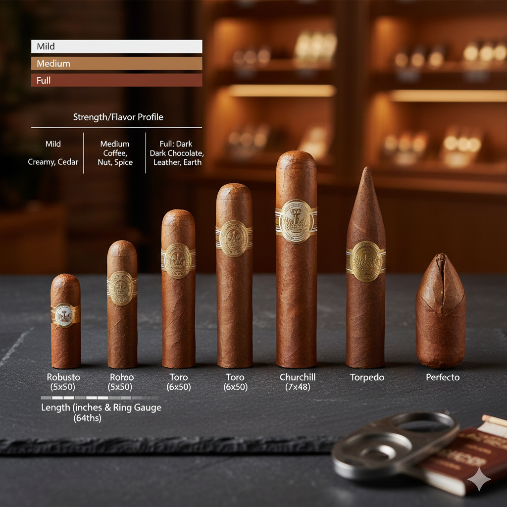 Decoding the Menu: Understanding Cigar Strength, Size, and Shape